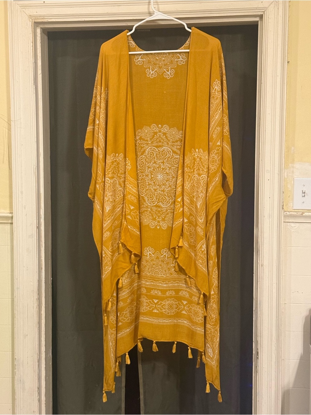 Mustard Yellow Boho Tassel cardigan